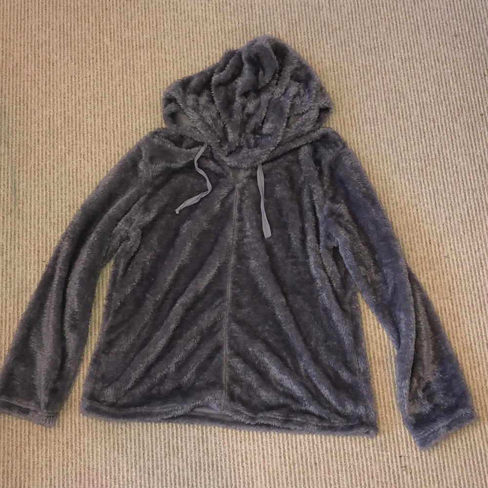 Fluffy hooded sweatshirt